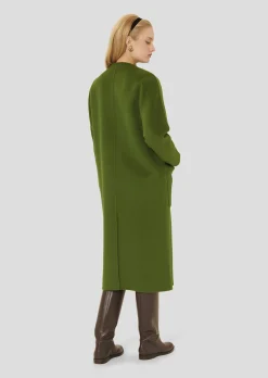 Manteau Mara vert en laine double face