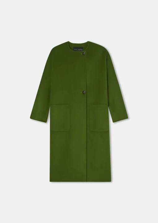 Manteau Mara vert en laine double face