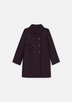 Manteau Marceau bordeaux en pied de coq