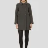 Manteau Marceau en drap caban gris