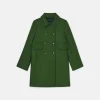 Manteau Marceau en drap caban vert