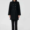 Manteau Marceau en drap caban noir