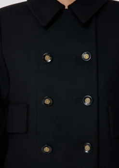 Manteau Marceau en drap caban noir