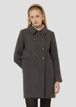 Manteau Marceau en drap caban gris