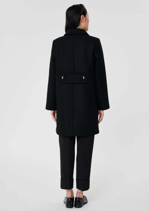 Manteau Marceau en drap caban noir
