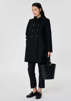 Manteau Marceau en drap caban noir