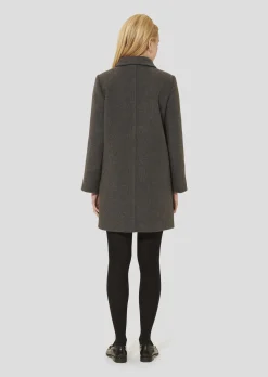 Manteau Marceau en drap caban gris