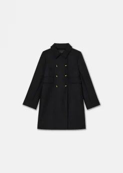 Manteau Marceau en drap caban noir