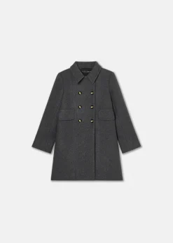 Manteau Marceau en drap caban gris