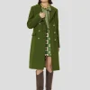Manteau Marcy vert en drap caban