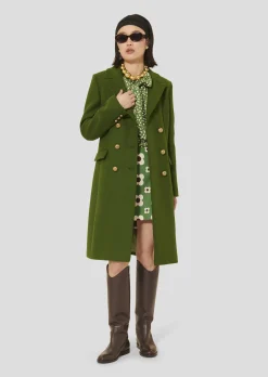 Manteau Marcy vert en drap caban