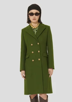 Manteau Marcy vert en drap caban