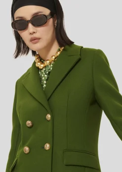 Manteau Marcy vert en drap caban