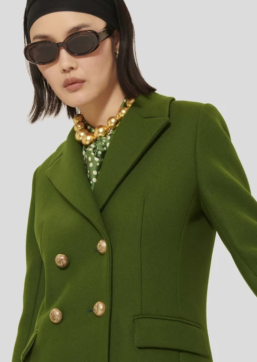 Manteau Marcy vert en drap caban