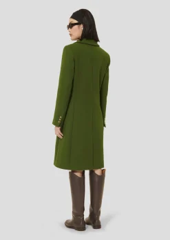 Manteau Marcy vert en drap caban