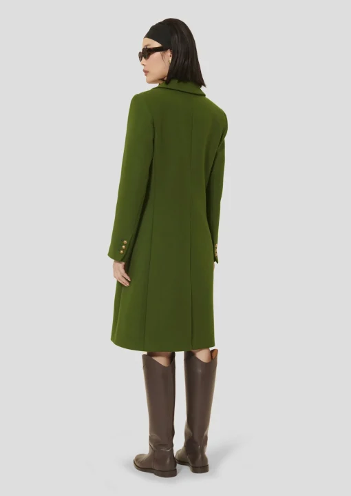 Manteau Marcy vert en drap caban