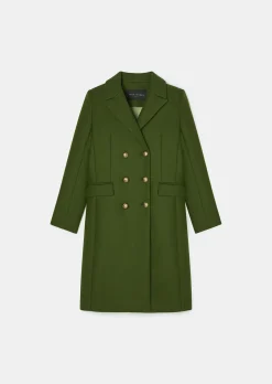Manteau Marcy vert en drap caban