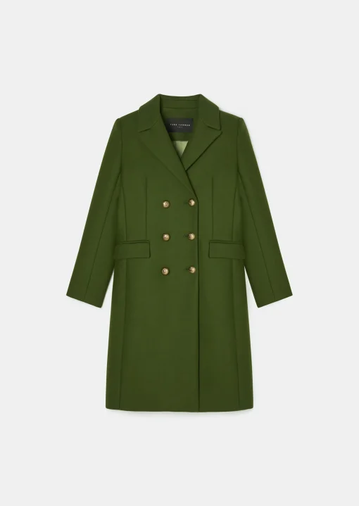 Manteau Marcy vert en drap caban
