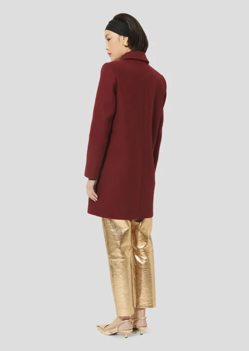 Manteau Marley bordeaux en drap caban