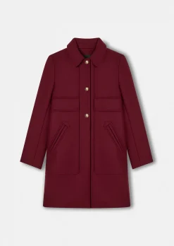 Manteau Marley bordeaux en drap caban