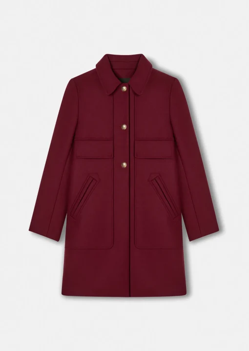 Manteau Marley bordeaux en drap caban