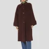 Manteau Marly bordeaux en laine double face