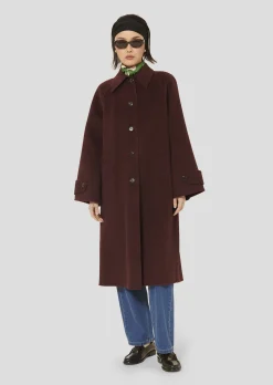 Manteau Marly bordeaux en laine double face