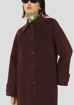 Manteau Marly bordeaux en laine double face