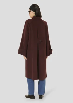 Manteau Marly bordeaux en laine double face
