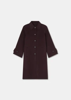 Manteau Marly bordeaux en laine double face