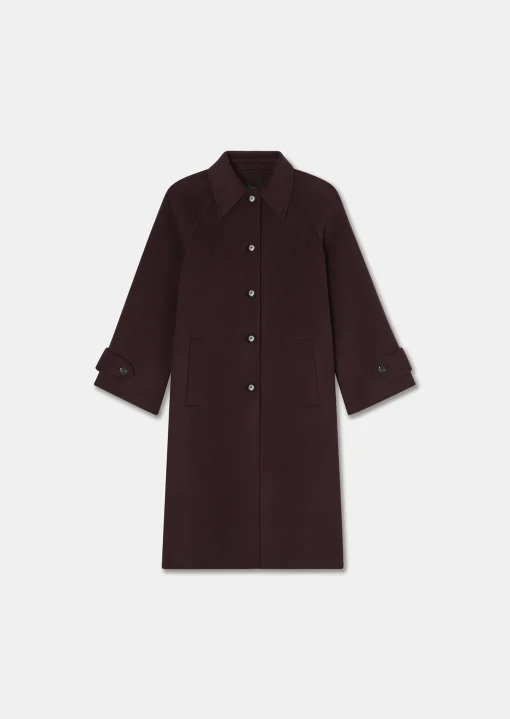 Manteau Marly bordeaux en laine double face