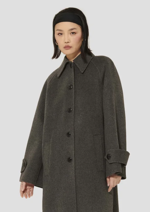 Manteau Marly gris en laine double face