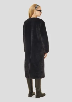 Manteau Marta bleu nuit en fausse fourrure