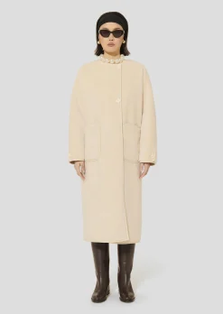 Manteau Marta écru en fausse fourrure