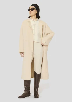 Manteau Marta écru en fausse fourrure