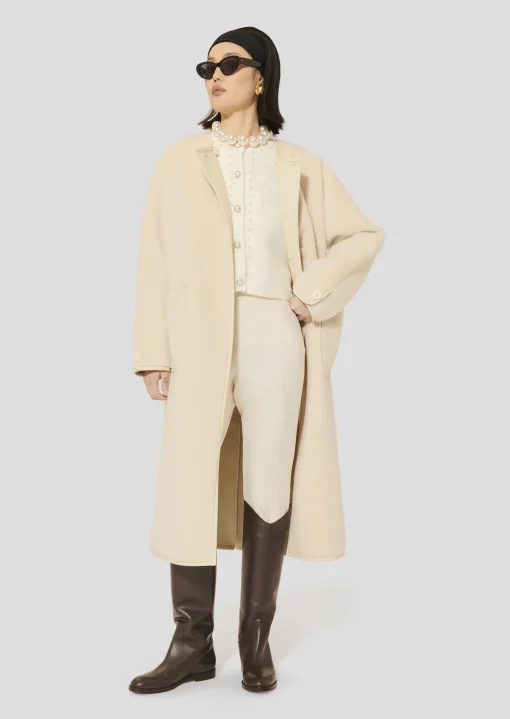 Manteau Marta écru en fausse fourrure