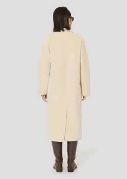 Manteau Marta écru en fausse fourrure