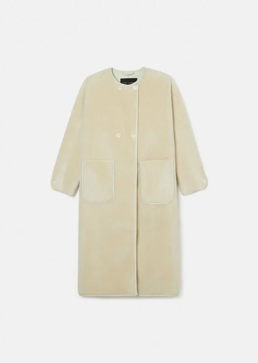 Manteau Marta écru en fausse fourrure