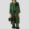 Manteau Martin vert imprimé graphique