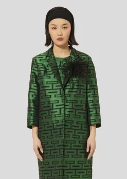 Manteau Martin vert imprimé graphique