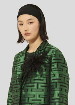 Manteau Martin vert imprimé graphique
