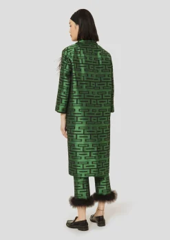 Manteau Martin vert imprimé graphique