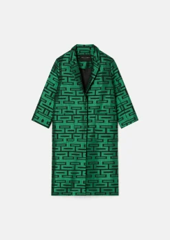 Manteau Martin vert imprimé graphique