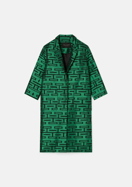 Manteau Martin vert imprimé graphique