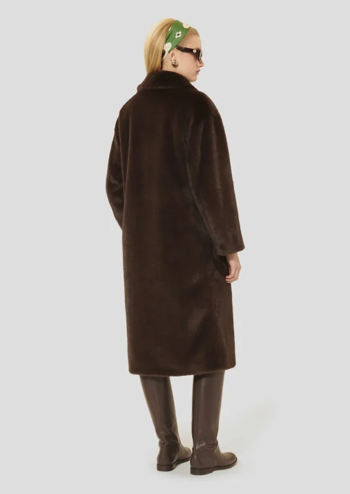Manteau Melrand marron en fausse fourrure