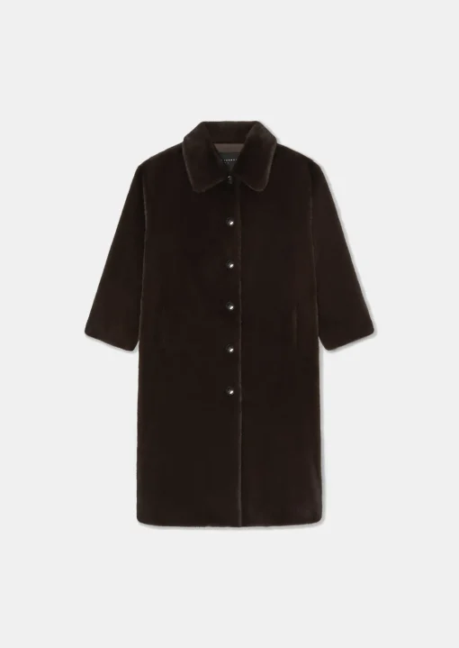 Manteau Melrand marron en fausse fourrure