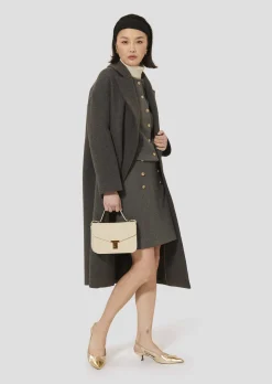Manteau Milo gris en drap caban