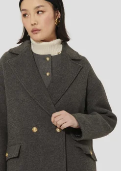 Manteau Milo gris en drap caban