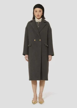 Manteau Milo gris en drap caban