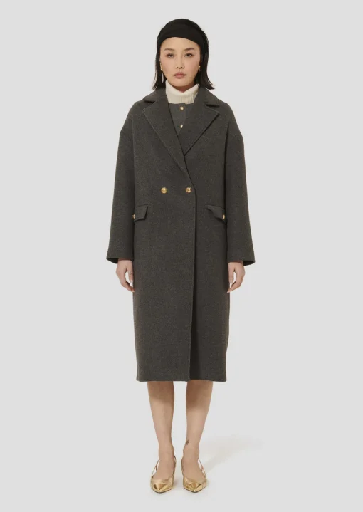 Manteau Milo gris en drap caban